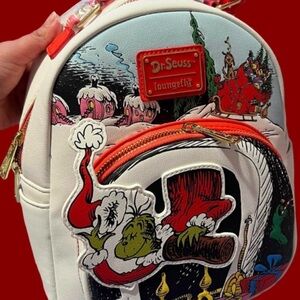 Loungefly Dr. Seuss Grinch Red and White Backpack